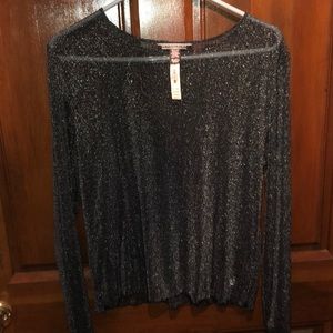 Victoria’s secret glitter mesh Black Sheer top